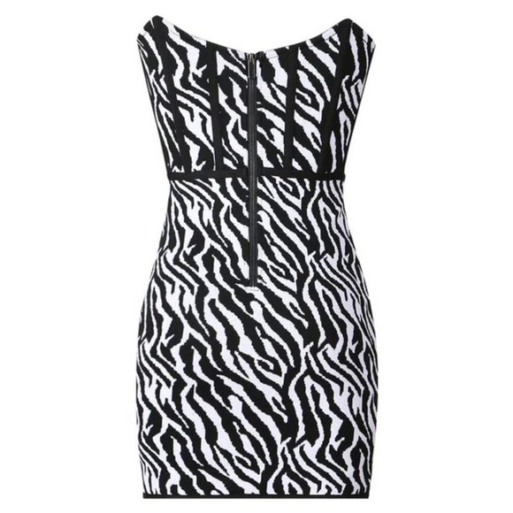 Zebra Maya Koba Corset Bandage Dress - Picture 6 of 7
